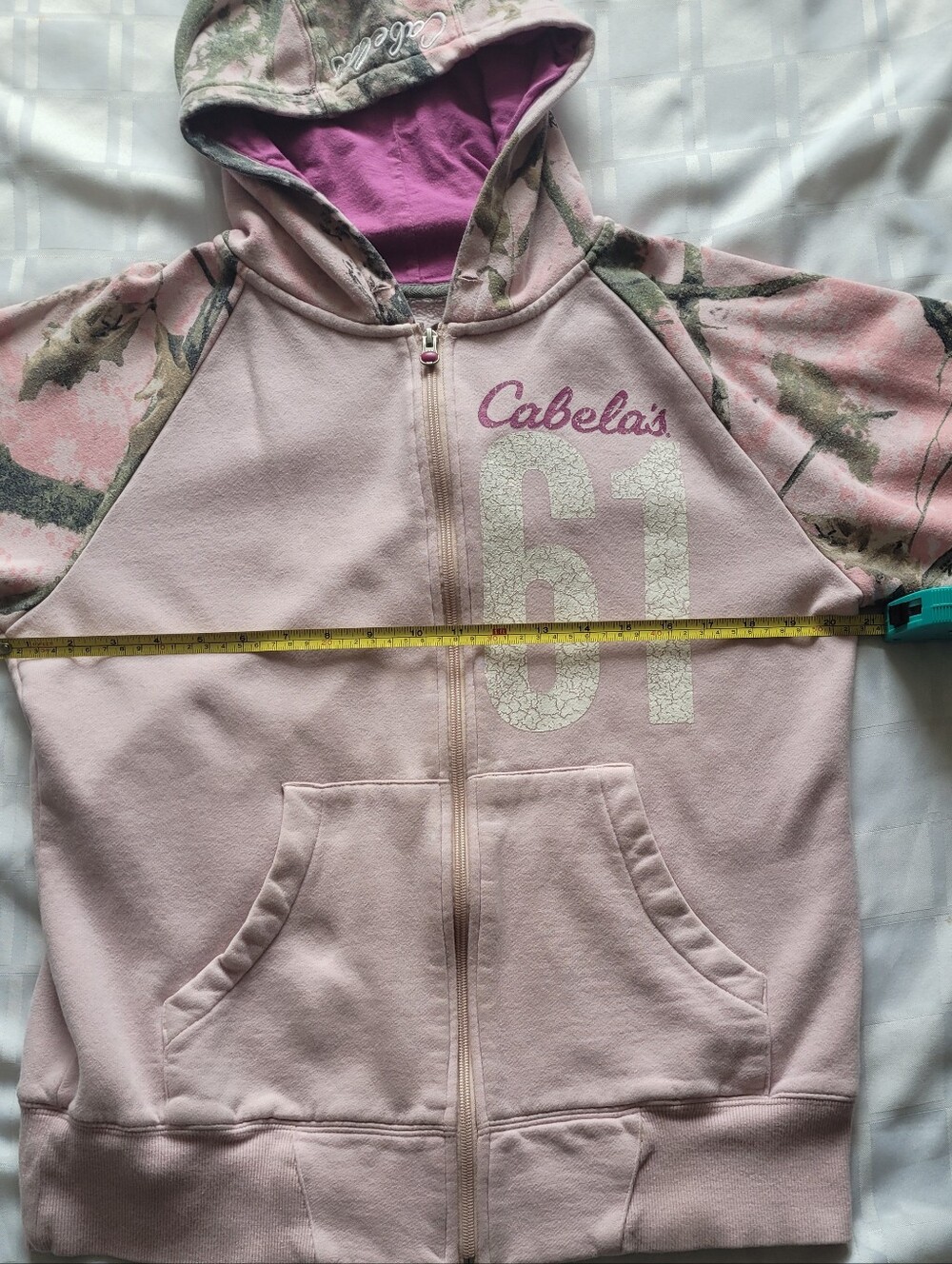 Cabela's Pink Camo Zip-Up Hoodie Jacket - Picture 4 of 6